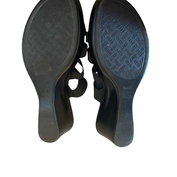 Italian Shoemakers Black Wedge rhinestone Sandals heels - Picture 6 of 7